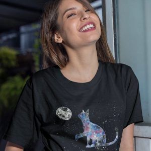 Camiseta gato cósmico